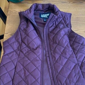 Lands' End Quilted Sleeveless Vest - Plum